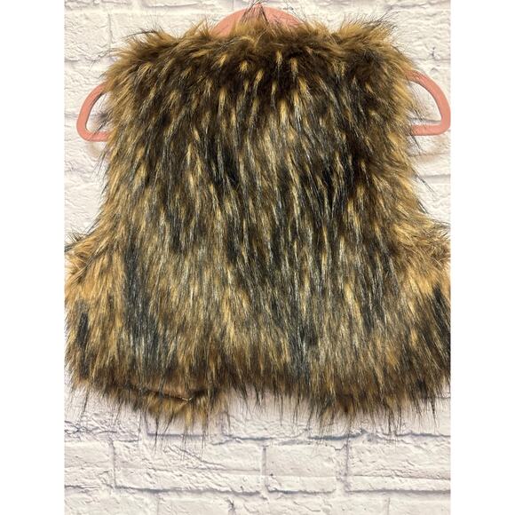 Forever 21 Brown Faux Fur Y2K Vintage Cropped Open Front Vest SZ Small - NWOT - Picture 4 of 4